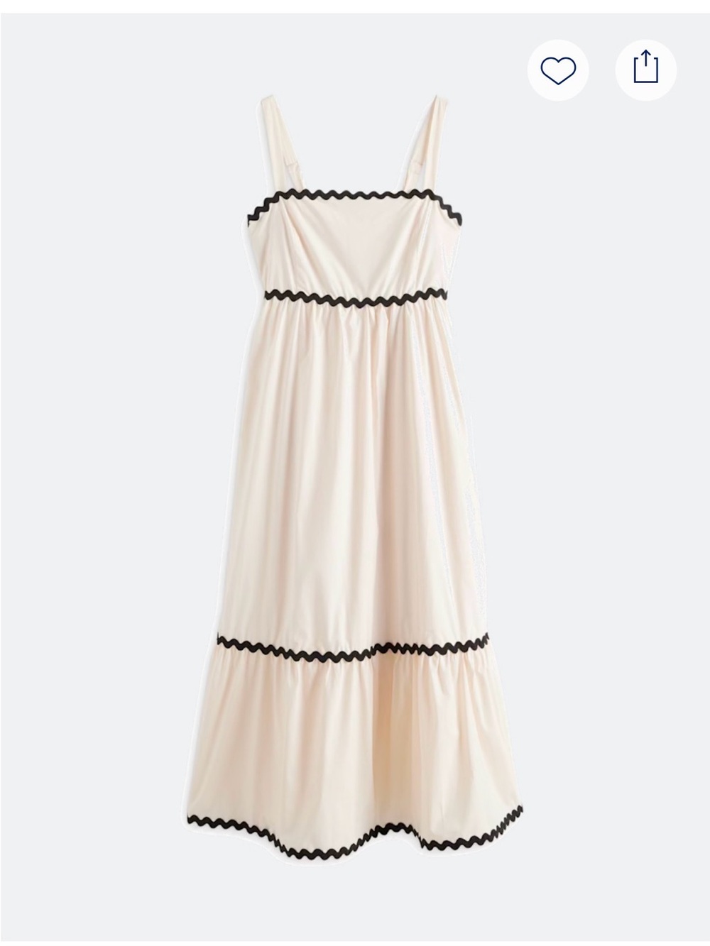 Skies Are Blue Cream Maxi Dress with Black Rickrack Trim by Stitch Fix